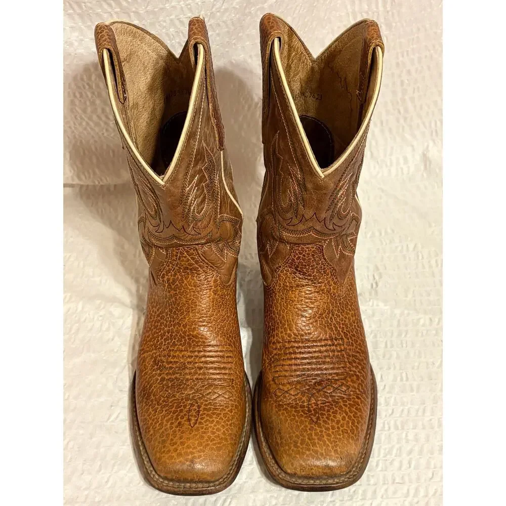 Cody James Handcrafted Mexico Bison Print Leather Western Cowboy Boots Men’s 7D